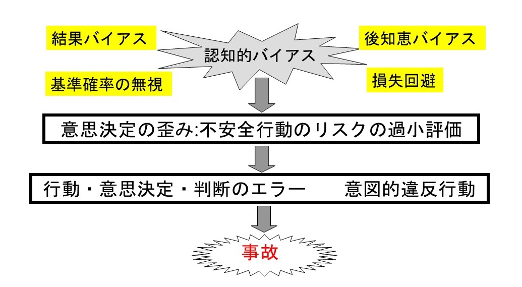 認知的バイアスとヒューマンエラー，事故の関係性の分析